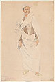 Standing Moroccan, Eugène Delacroix (French, Charenton-Saint-Maurice 1798–1863 Paris), Watercolor and pencil on paper